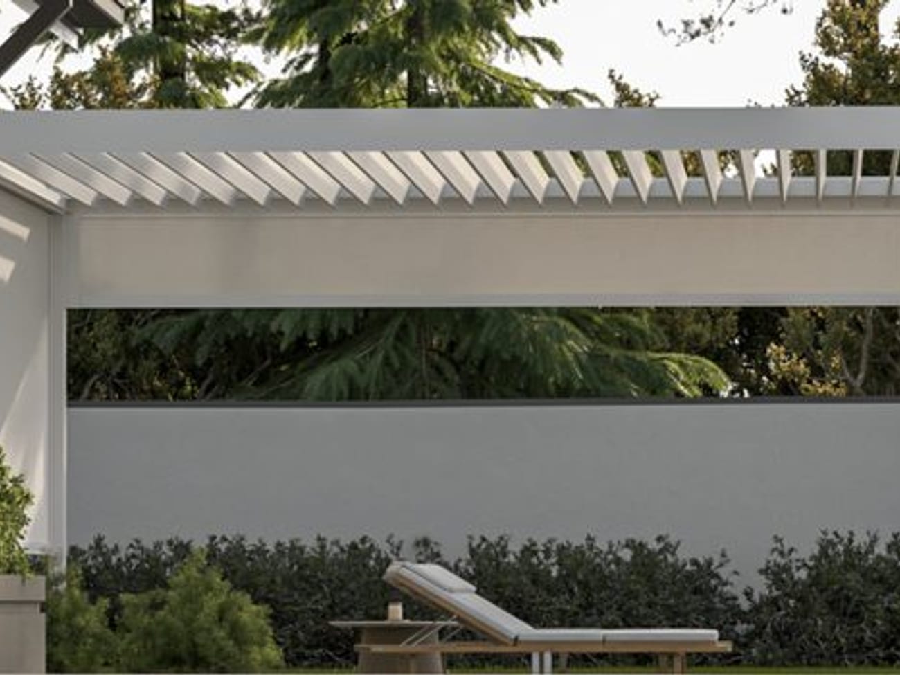 Pergola mit Lamellendach (SunPro) aus Aluminium als Sonnen- und Wetterschutz
